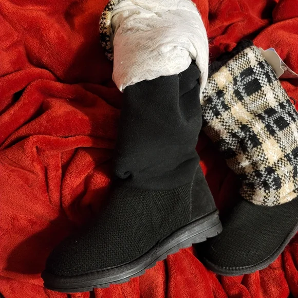 NWT MUKLUK RUGGED SOLE KNIT DETAIL FAUX FUR INTERIOR TOGGLE ACCENT SIZE 8 - Picture 10 of 10